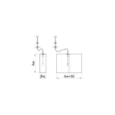 Przepustnica wentylacyjna z cięgnem 200x50